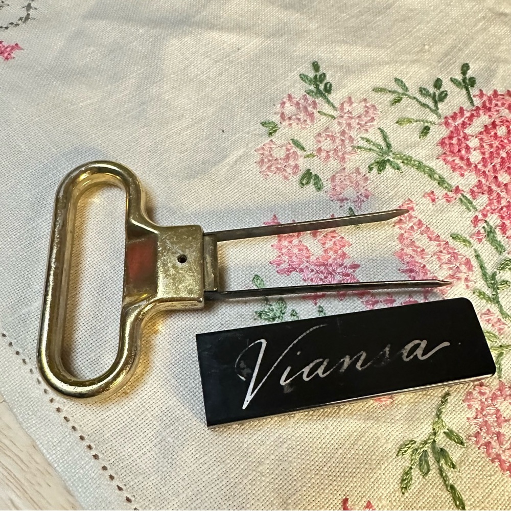 Vintage Viansa Ah-So Two-Prong Wine Opener Cork Extractor